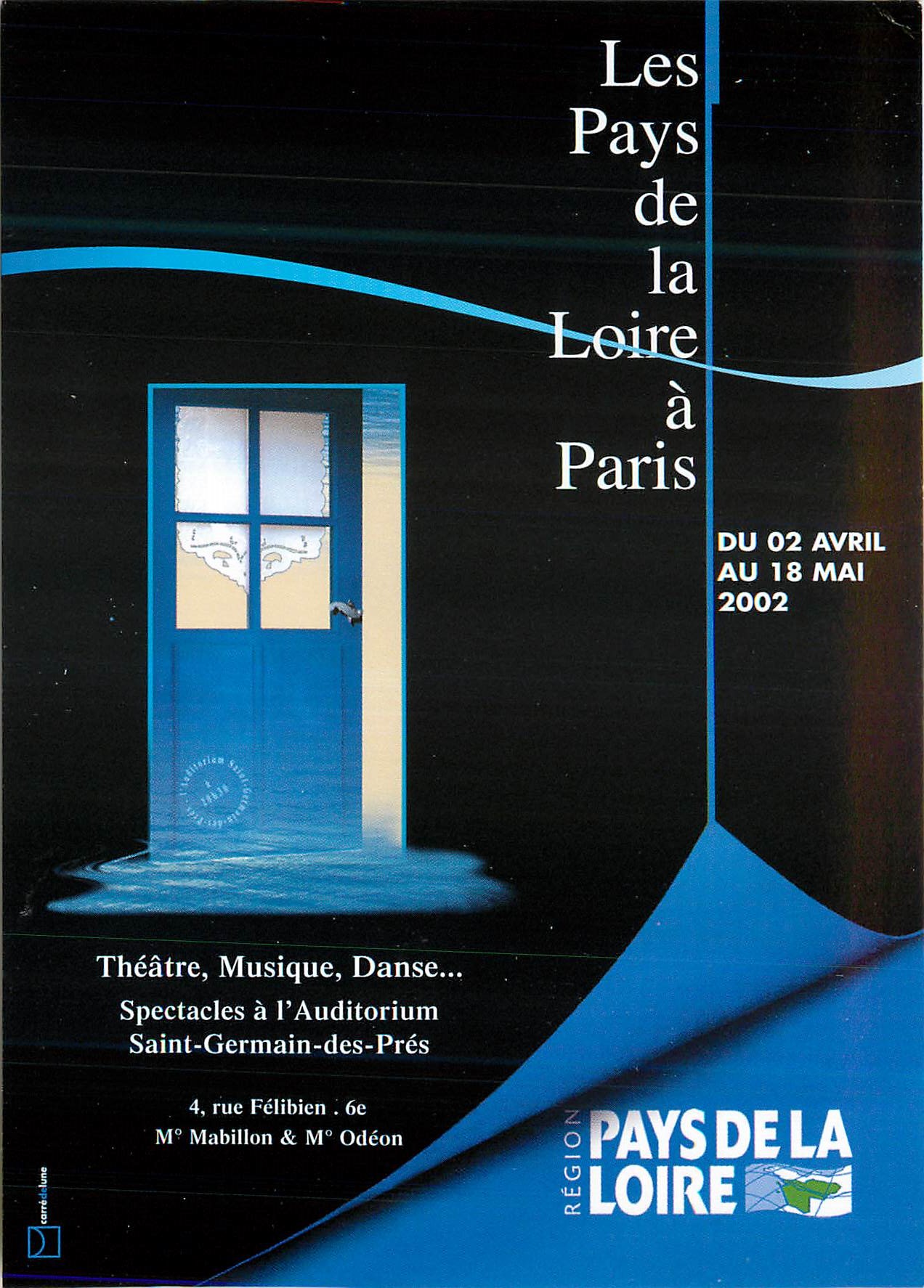 CPM Les Pays de la Loire a Paris du 02 Avril au 18 Mai 2002 Theatre Musique Danse